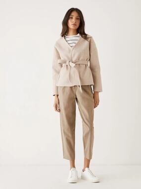 Frank & Oak The Cozy Overpiece Wrap Coat in Beige